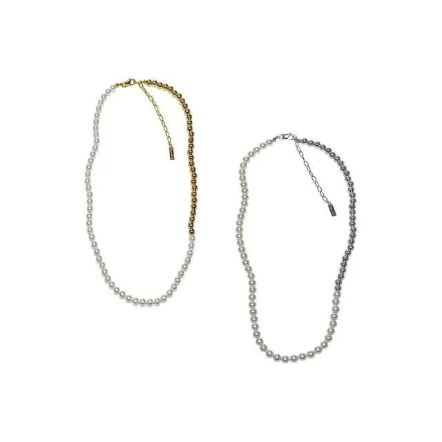 Metallic Pearl Necklace