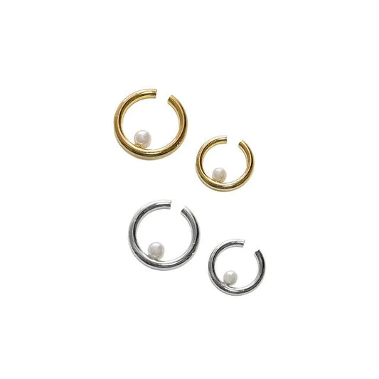 Circle Pearl Ear Cuffs (2P )