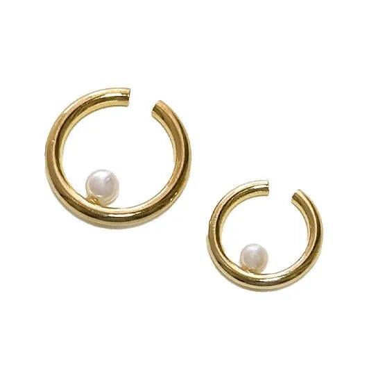 Circle Pearl Ear Cuffs (2P )