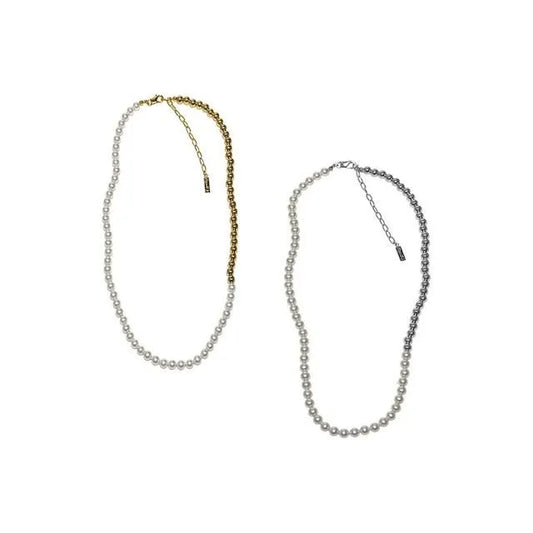 Metallic Pearl Necklace